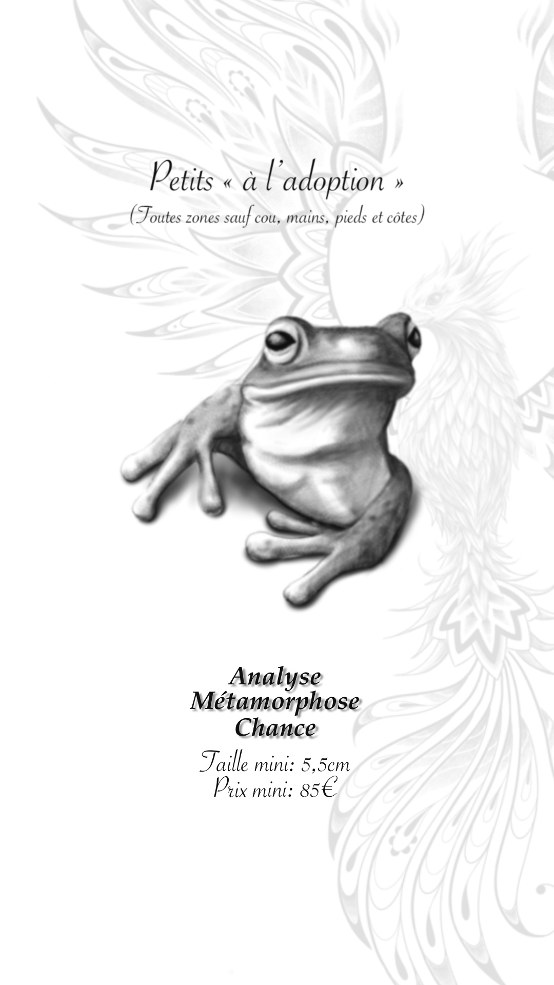 tatouage flash grenouille micro réaliste noir et gris la griffe